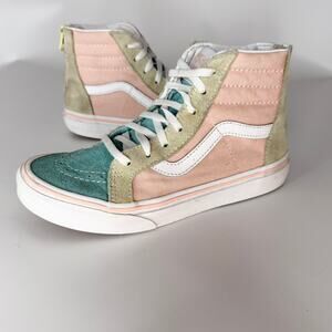 Vans Old Skool Canvas Suede Hi Top Sneakers Pink  Blue Green Kids Youth Girls 3
